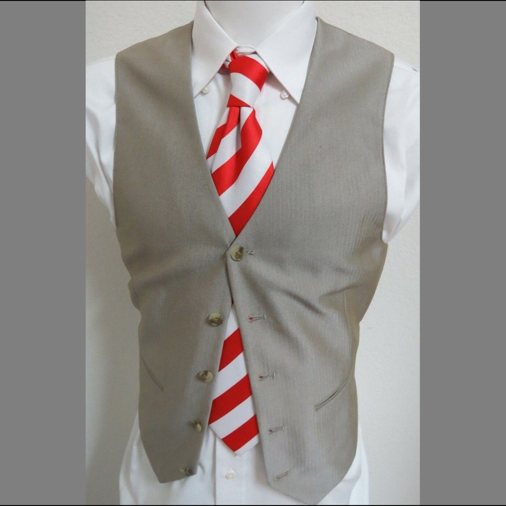 Sz S Tan Brown Savile Row Co. Mens Poly #65R Suit Vest